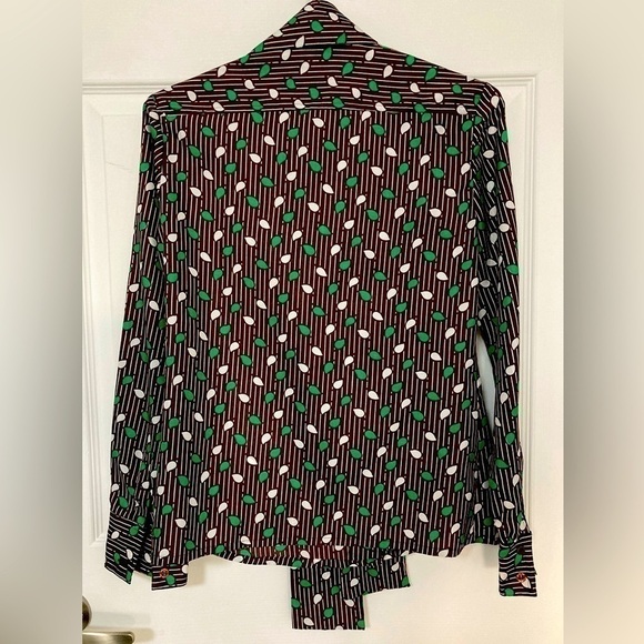 Mister LEONARD VINTAGE LONG SLEEVE BLOUSE WITH TIE - Size Small - Picture 3 of 5